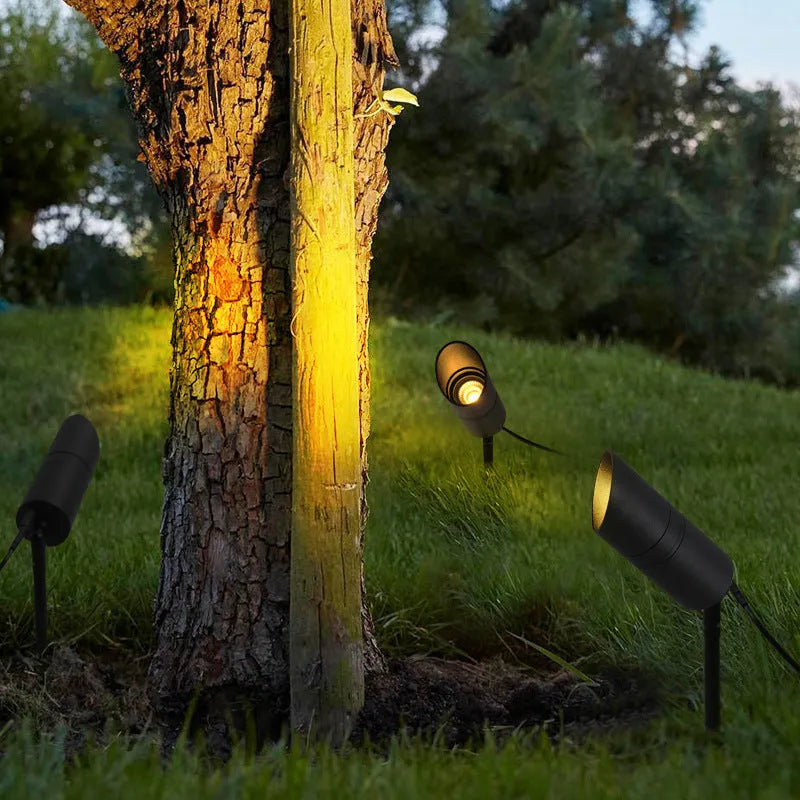 Outdoor aluminium ground lamp with IP65 rating for garden and pathway lighting