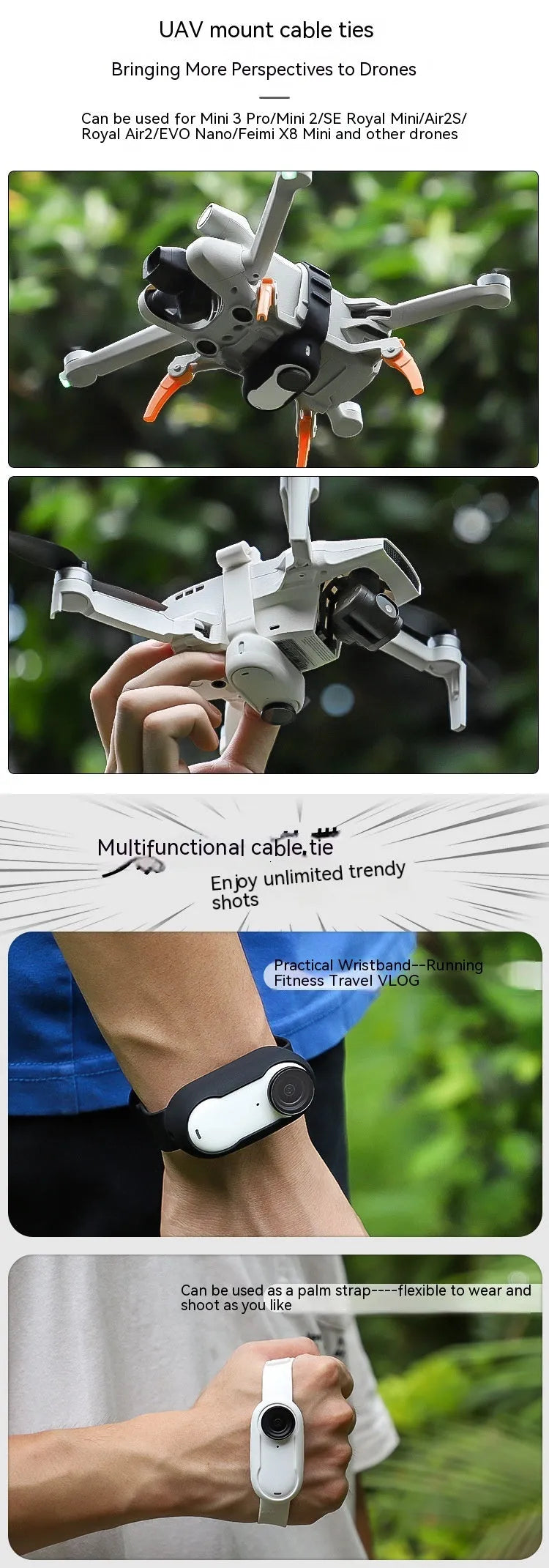 Black silicone pet collar camera for wireless recording on cats and dogs, USB charging.