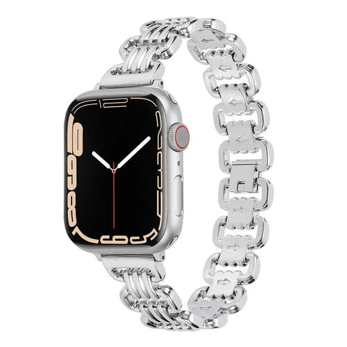 Alloy metal bracelet for Apple Watch in silver, black, gold, rose gold, and Starlight colours