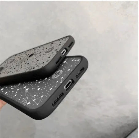 Black and white iPhone case with skin sensation texture compatible with multiple iPhone models