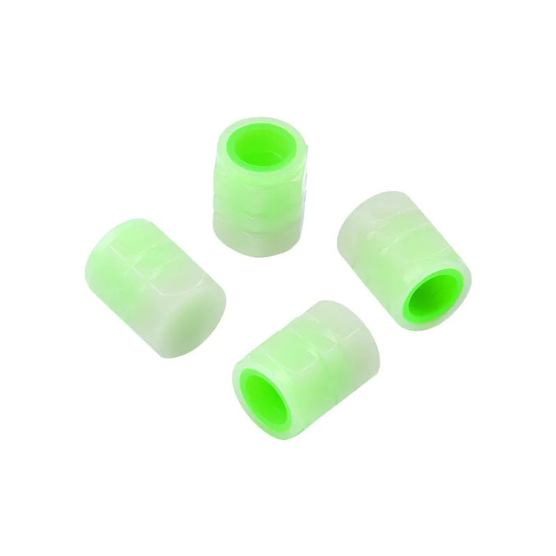 Rubber luminous car valve cap with reinforced valve, shown next to a 16x12 mm measurement graphic.