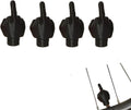 Four latex tyre valve dust covers in black and skin colours for car maintenance