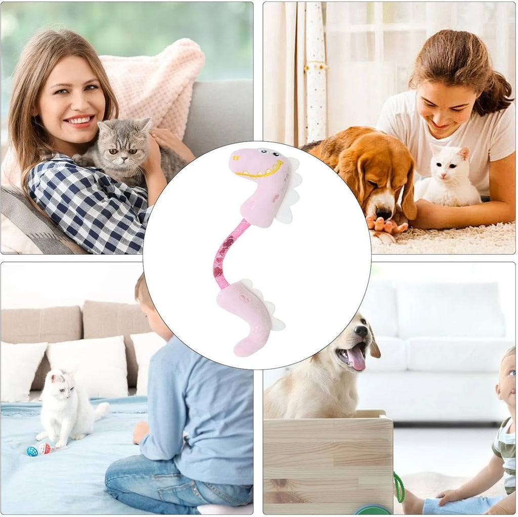 Four cat toys including rope, spring, kicker and plush types for indoor feline entertainment