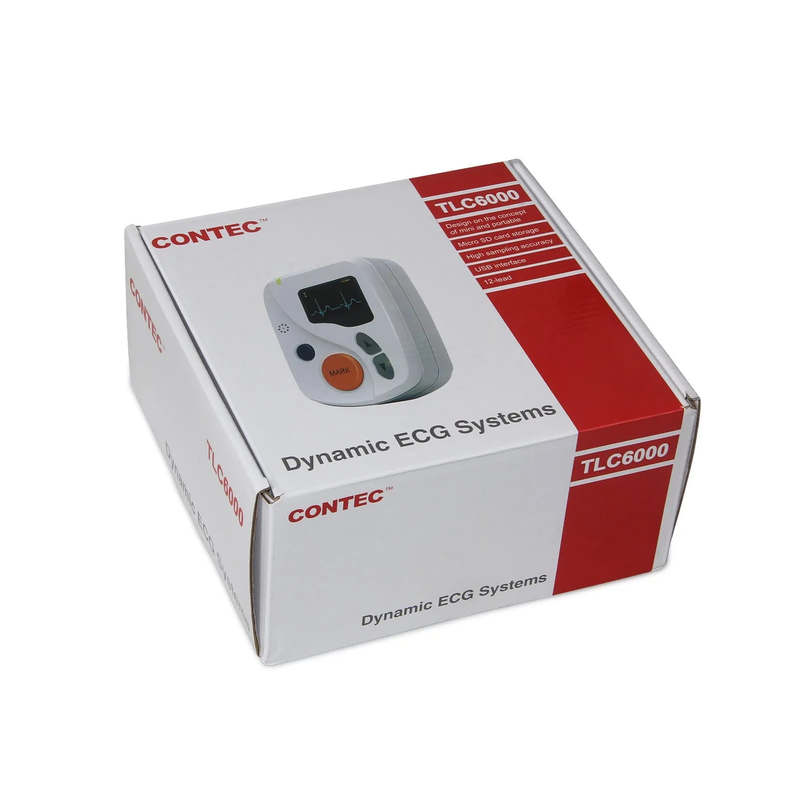 CONTEC TLC6000 24-hour 12-lead ECG Holter monitor with PC software and accessories
