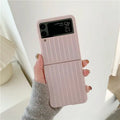Samsung Z Flip3 ultra-thin flip case in solid colours, showing PC material construction for folding screen protection.