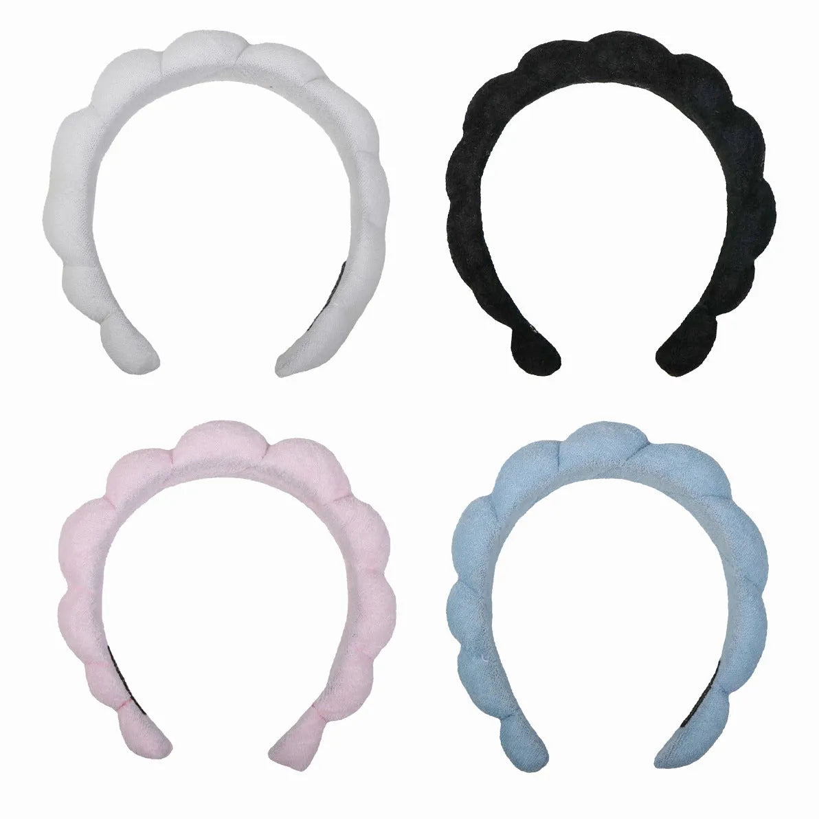 Handmade cloth hair band in pink for shampoo and spa use, narrow width, soft fabric