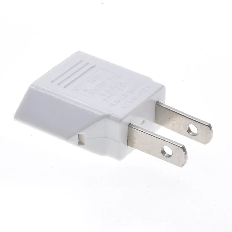 European to American conversion plug all-copper 2-hole adapter in black and white