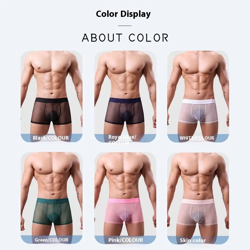 Men's thin boxers in multiple colours with quick-drying polyester fabric and size options
