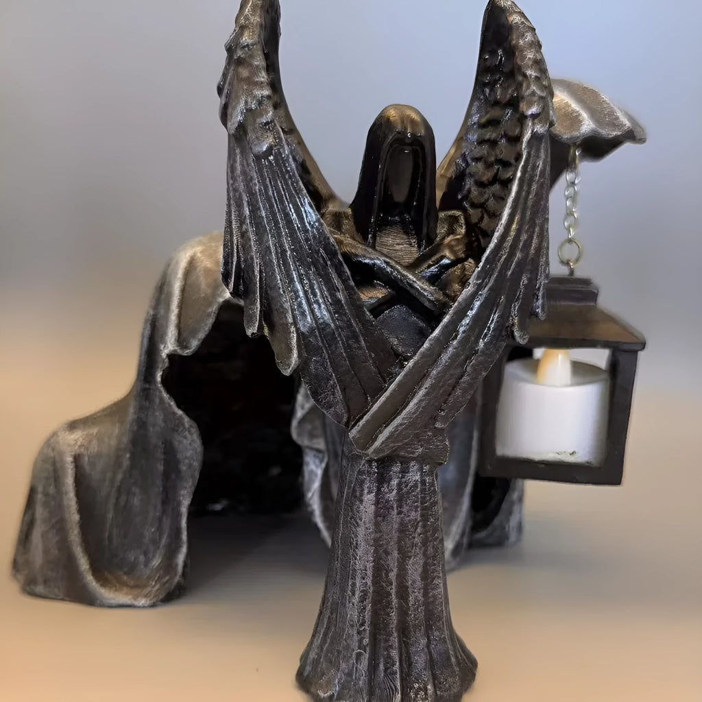 Dark Angel resin statue figurine ornament measuring 17 cm high on a shelf.