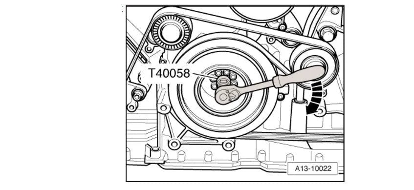 Aodi T40058 crankshaft rotating sleeve timing tool adapter with directional arrow markings