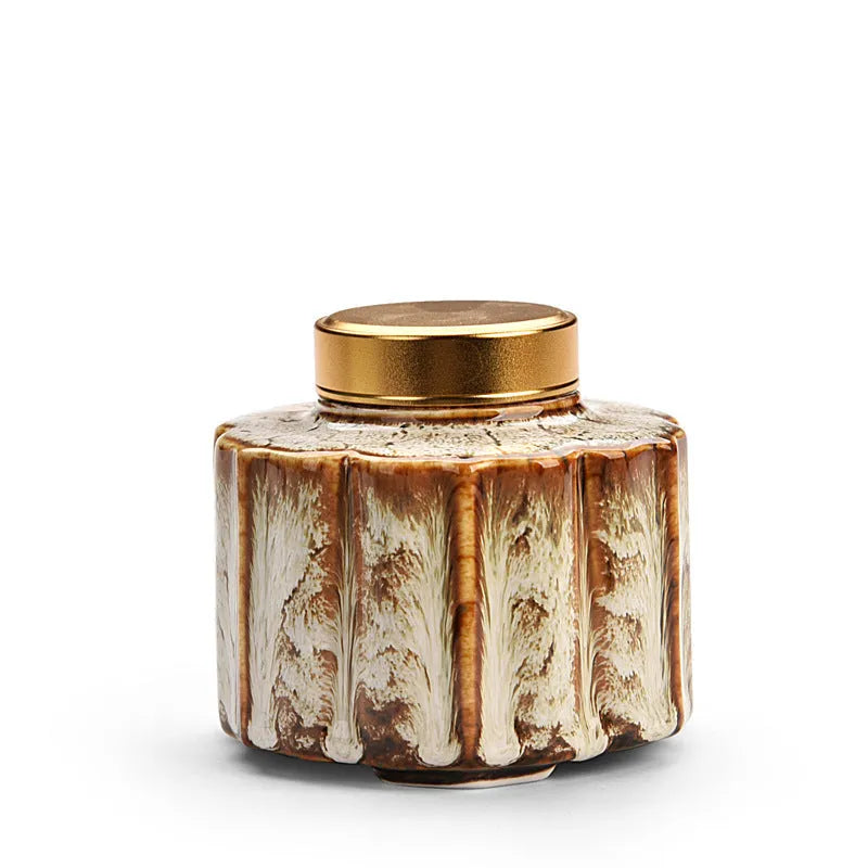 Ceramic Tea Pot Lotus Leaf Design Universal Storage Tea Caddy Coloured Glaze Finish Available in Seven Colours Celadon Dark Red Ding Ware Pink Sea Blue Sky Blue White Home Tea Storage