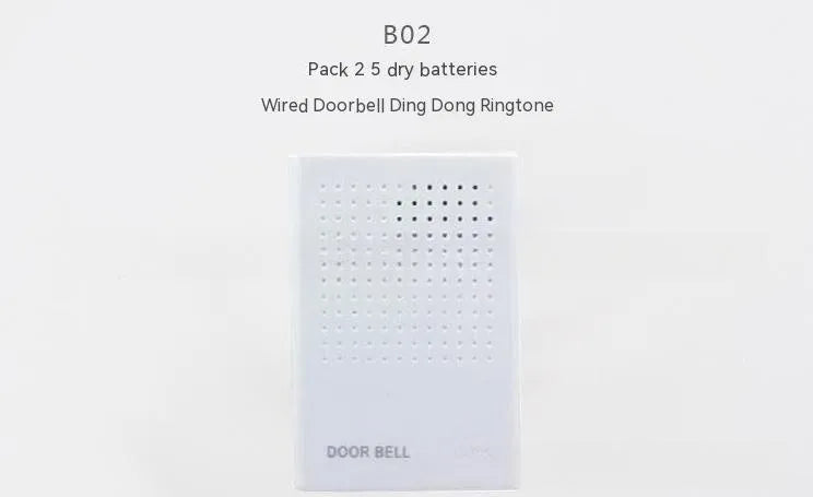White wired doorbell 87x62x23mm with battery-mounted dingdong design for hotel and home access control