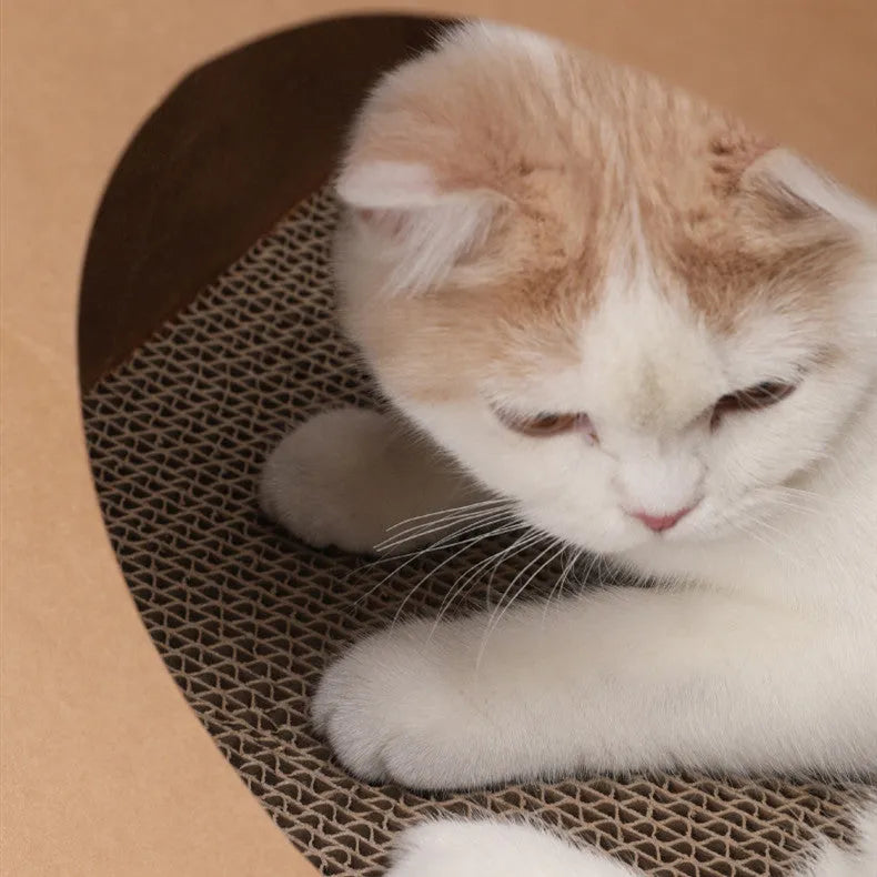 Brown washable kraft paper cat nest with integrated corrugated cardboard scratch board measuring 40x30x53cm