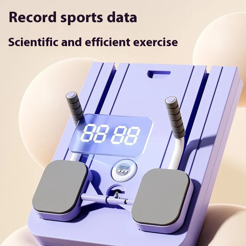 Purple automatic rebound abdominal wheel fitness board for home workouts.
