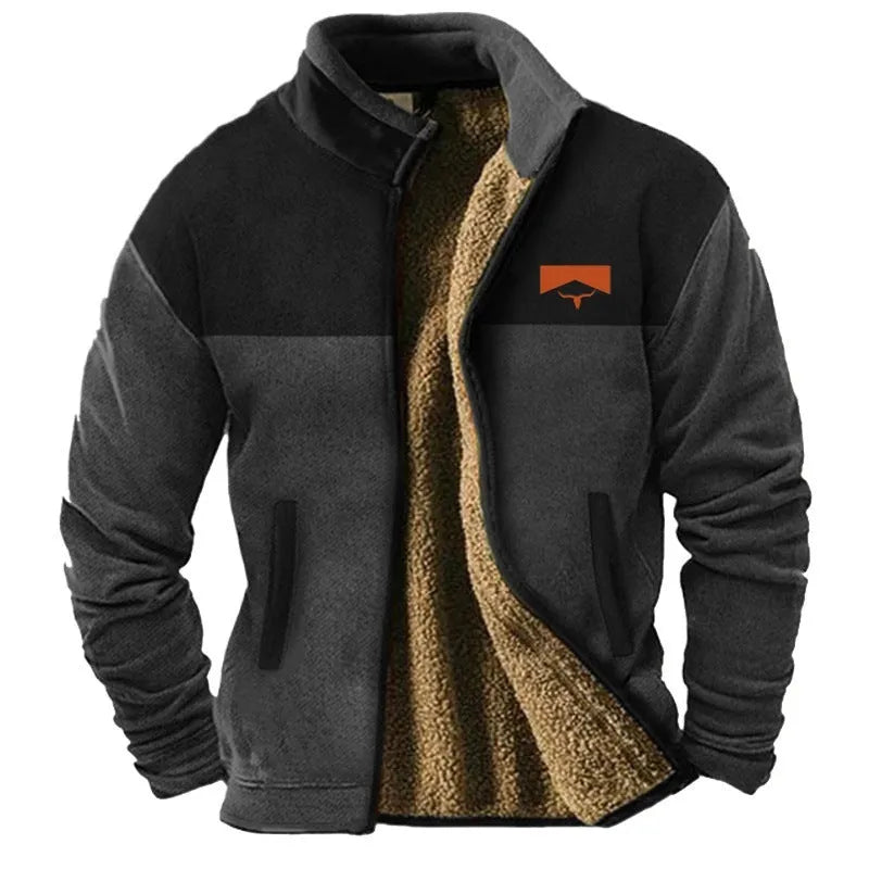 Men's polyester padded coat in regular fit available in blue, green, and light brown colours
