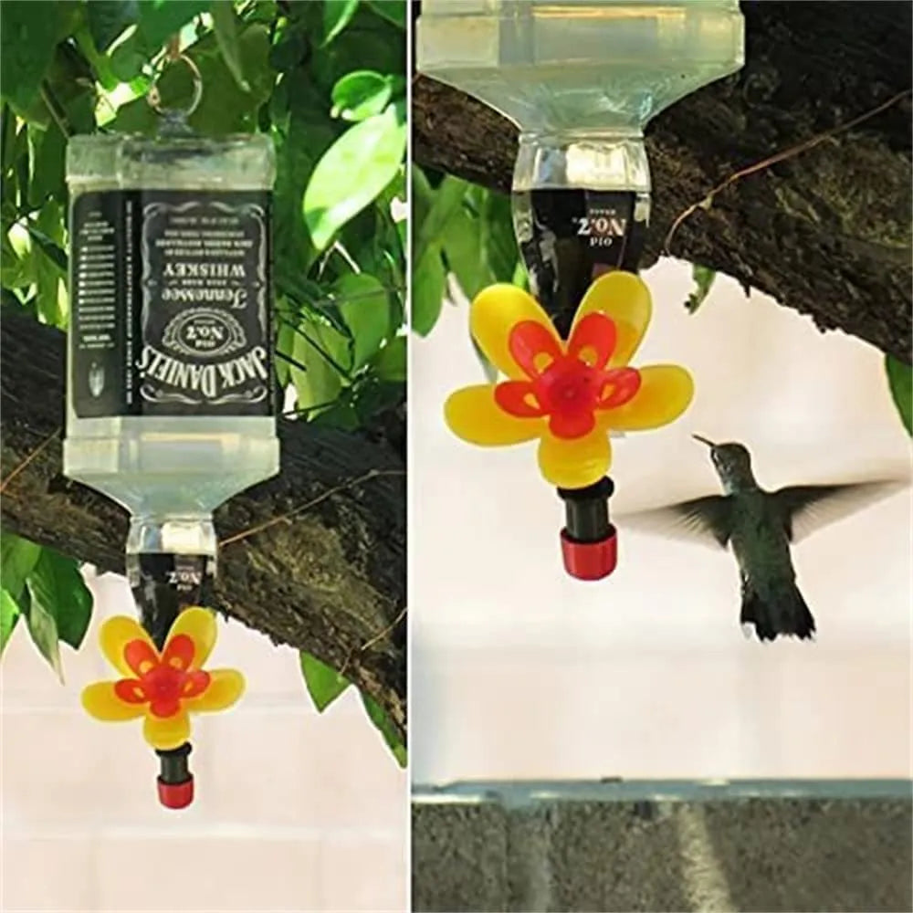 Outdoor wine bottle bird feeder for garden courtyard decoration with single head option