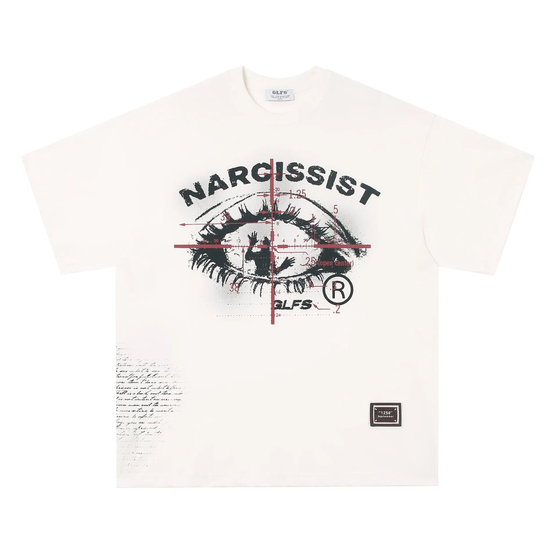 American retro hip hop gothic pure cotton T-shirt with letter design in black and white colour options