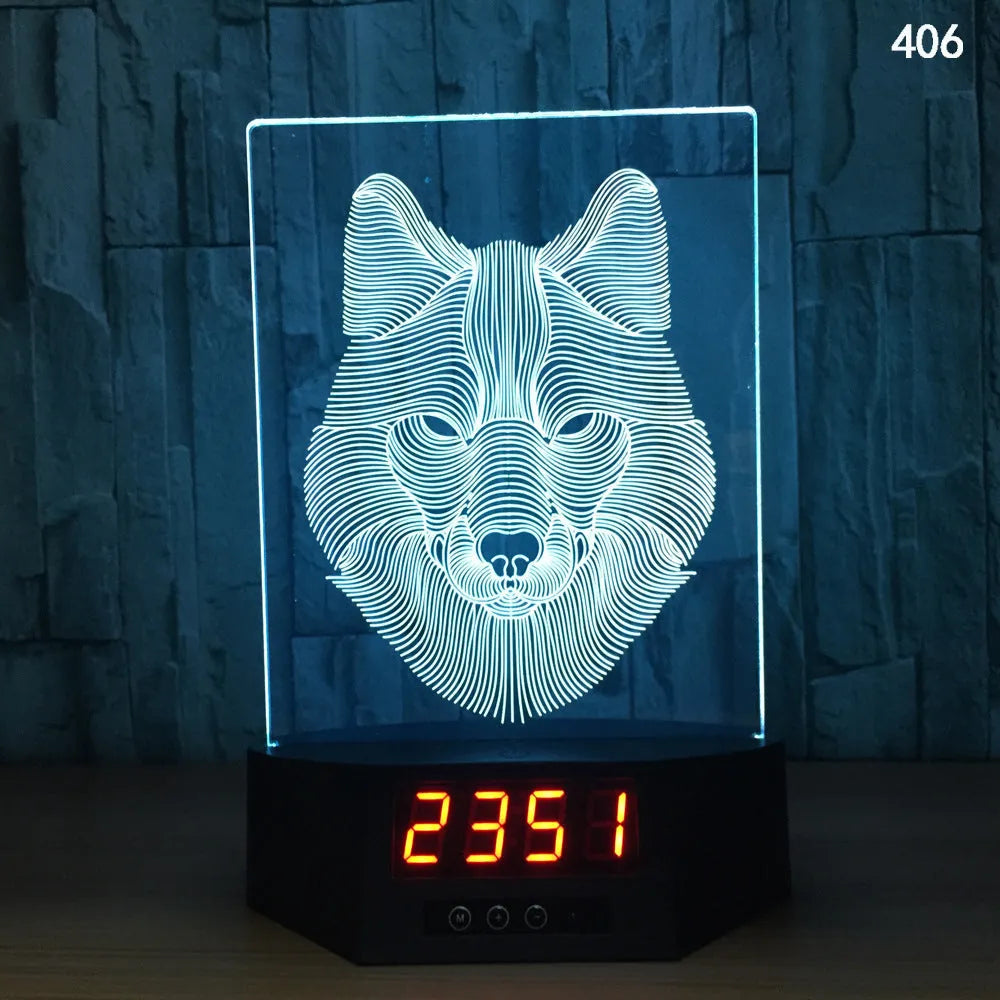 Glowing blue 3D dolphin-shaped LED night light on a table with remote control.