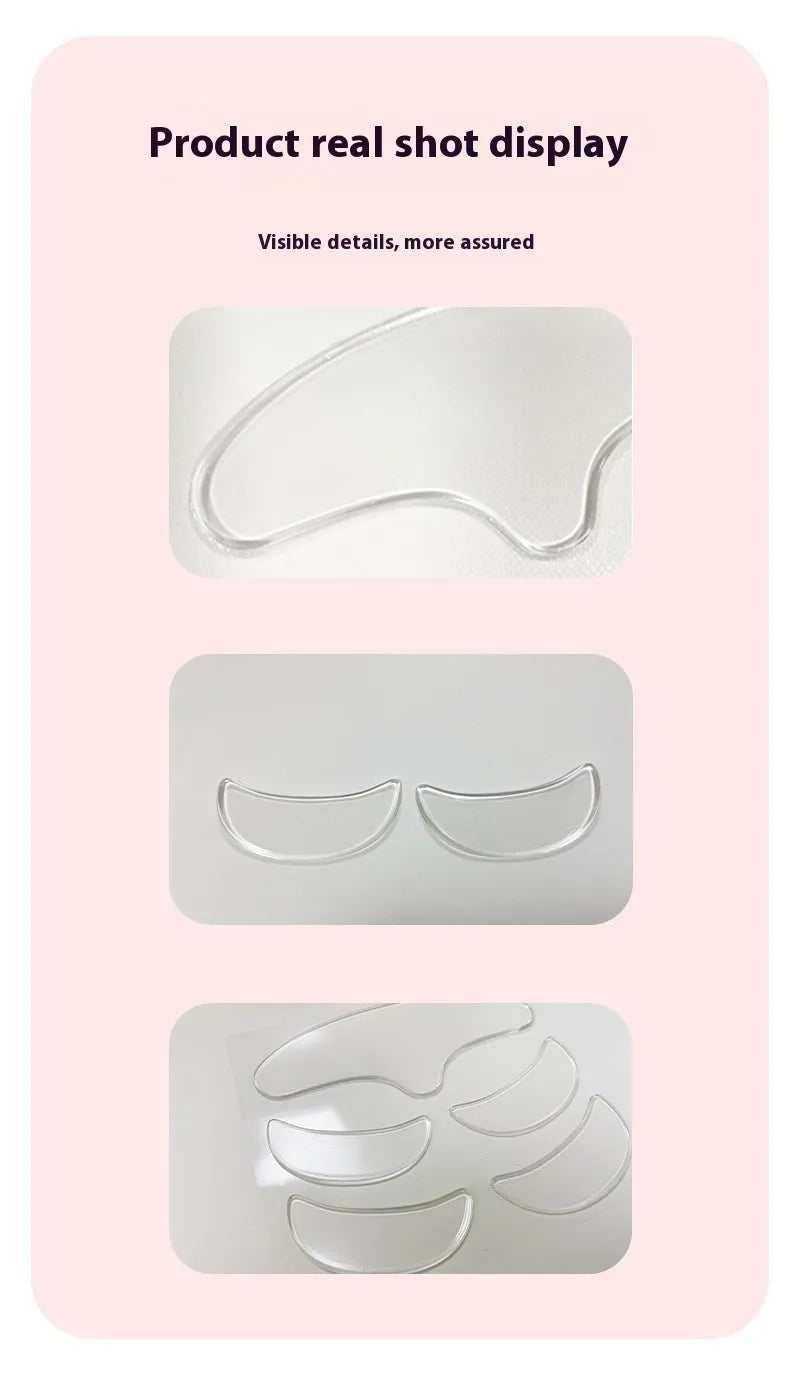 5 silicone anti-wrinkle facial stickers for forehead, eye areas and smile lines