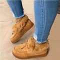 Women's casual warm winter shoes in cotton with a rubber sole, shown in a colour option.