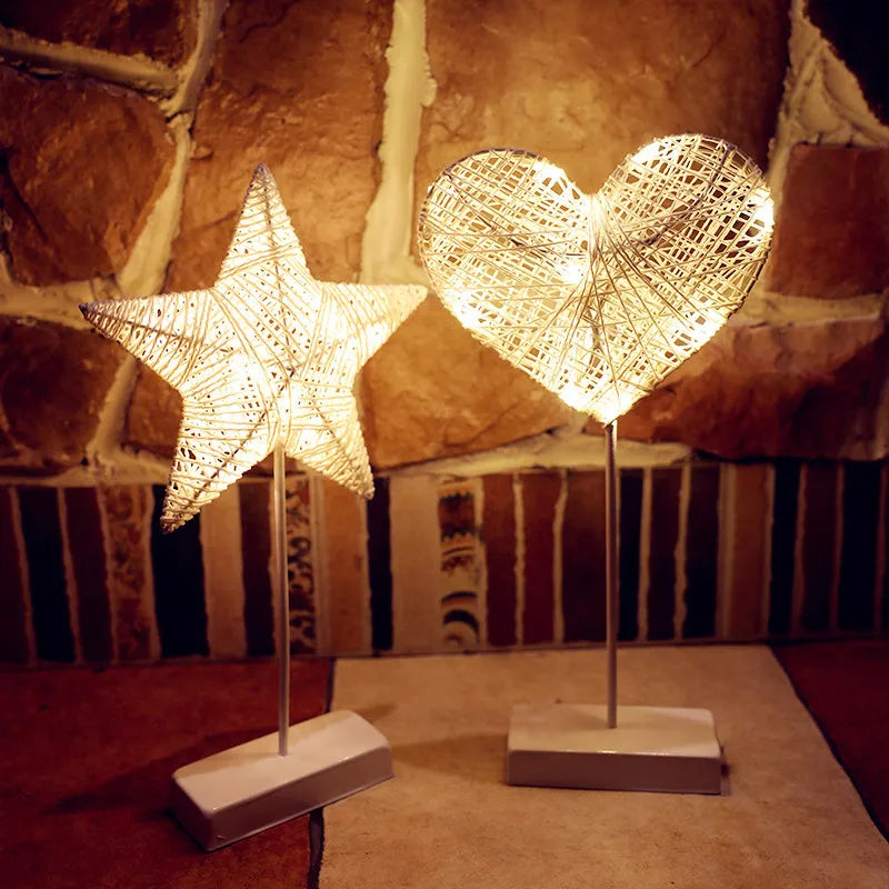 Rattan constructed LED decorative light in star shape with battery operation for room lighting