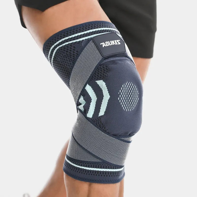 Outdoor exercise leg guard set nylon knee pads in black and gray for cycling and running