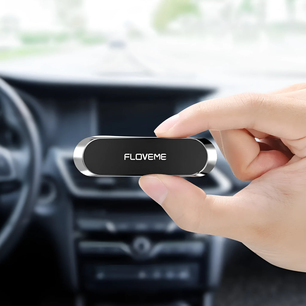 Magnetic phone holder with square silver iron sheet and white foam glue adhesive