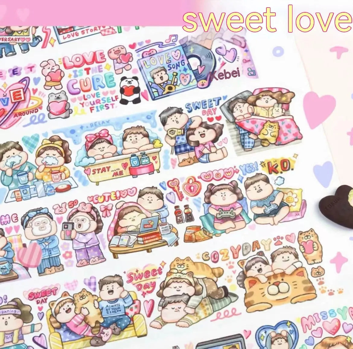 Cartoon character stickers for haemorrhoid tape packaging decoration on Japanese paper