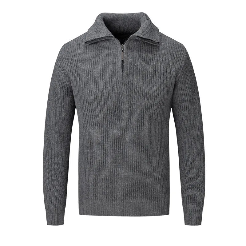 Men's loose fit solid colour pullover sweater in black, camel, dark grey, or white and grey options