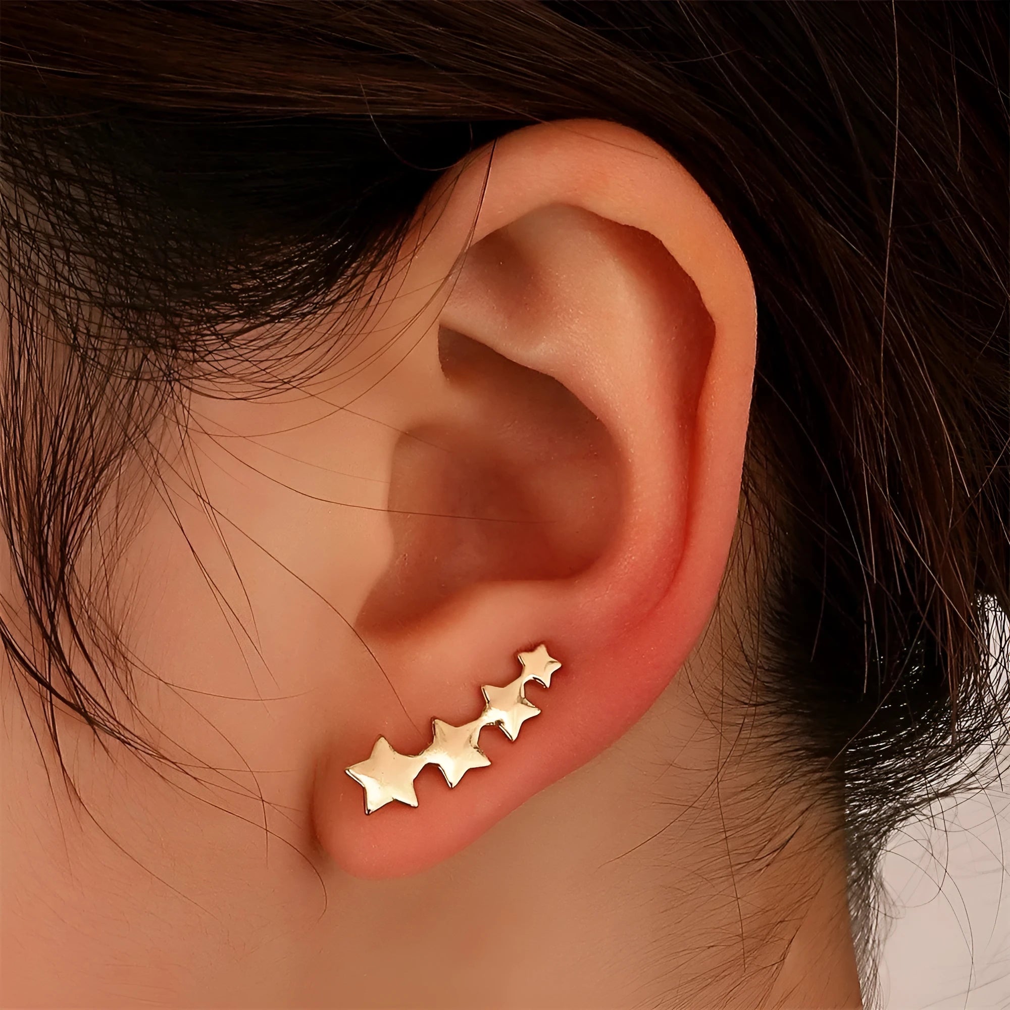 KC Golden Star A-896 copper leaf ear clip for women with clip-on non-pierced design