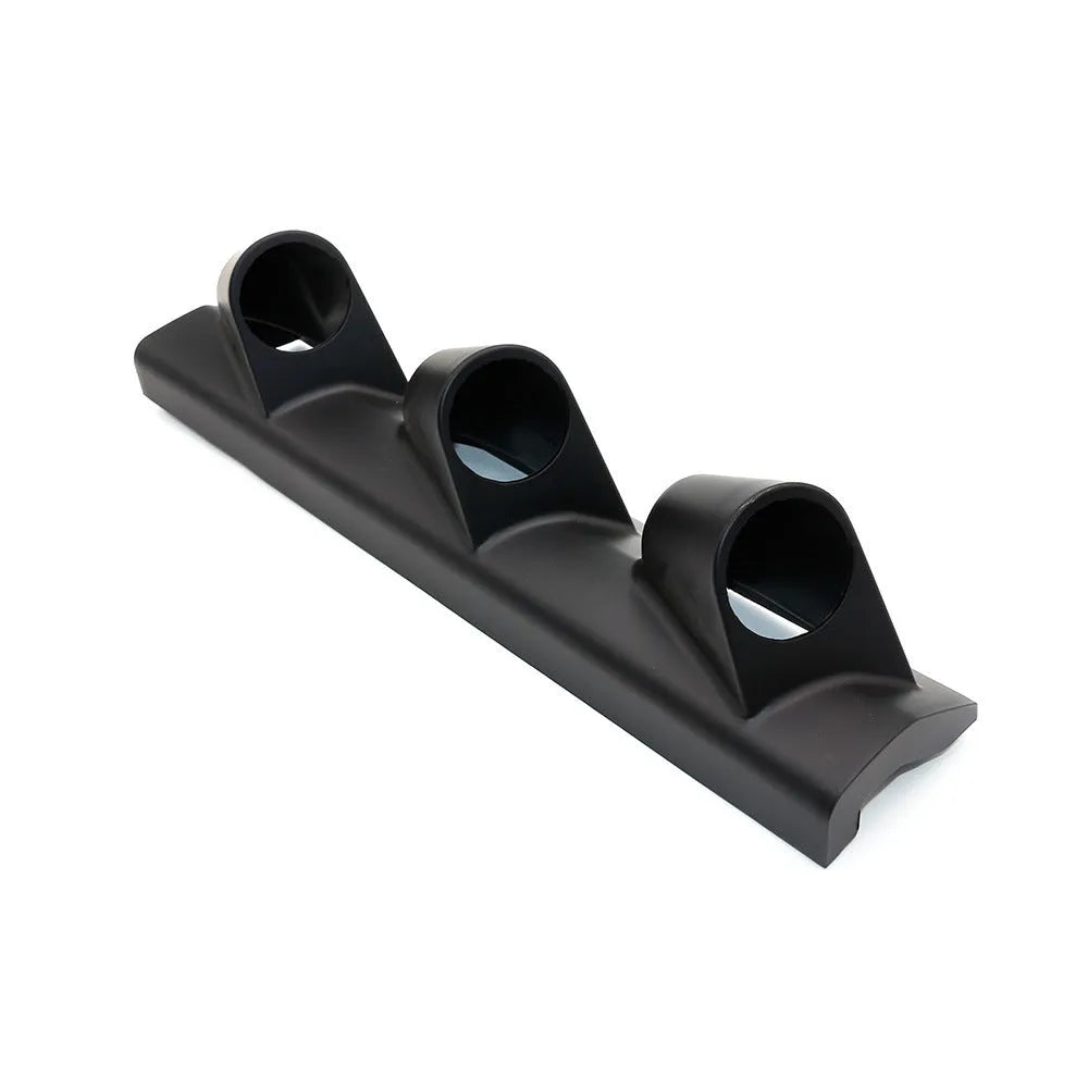 Black three-hole car instrument mounting bracket for 52mm gauges in right-hand drive vehicles