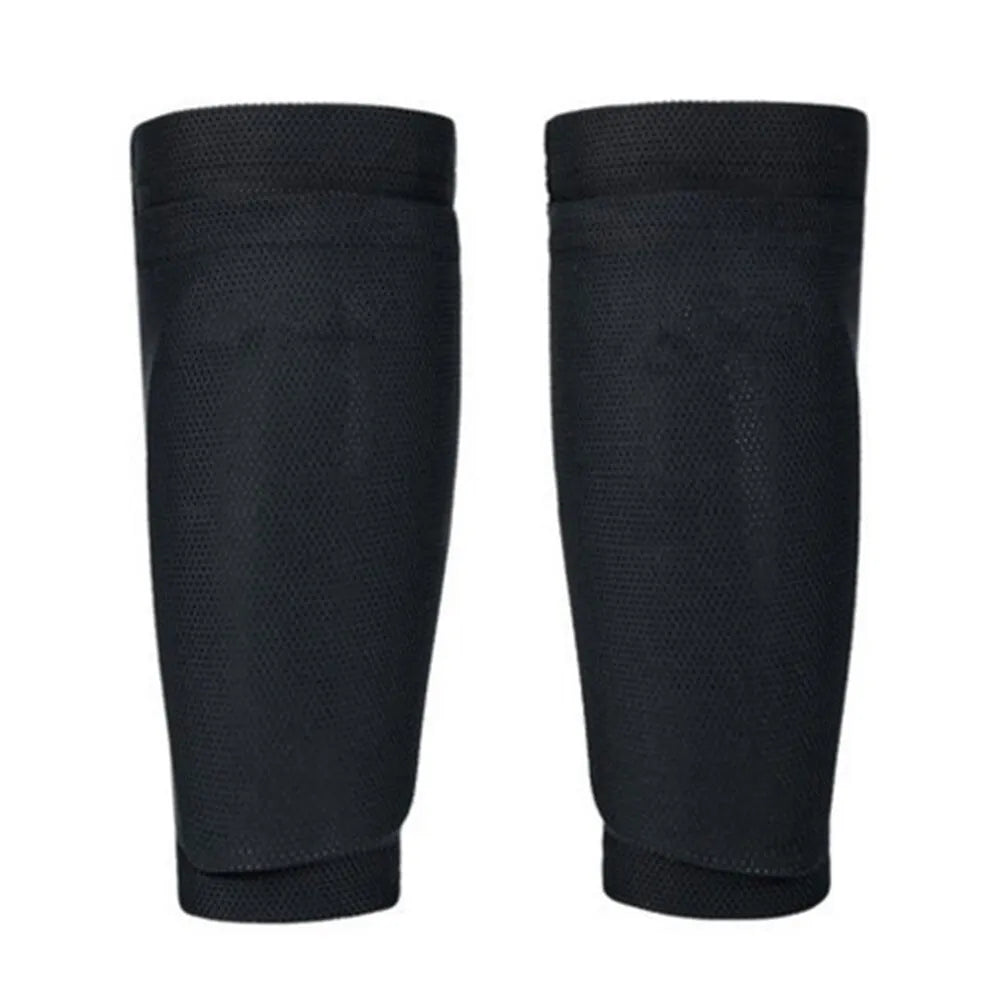 Football flapper leg guard 22cm breathable fabric shin pad black colour pair