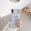 Watercolor ink painting TPU phone case for iPhone, simple back cover, BluePink colour