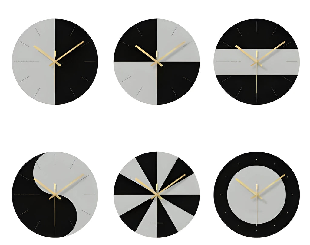 Minimalist clear tempered glass wall clock with printed numerals, 29.5cm in diameter.