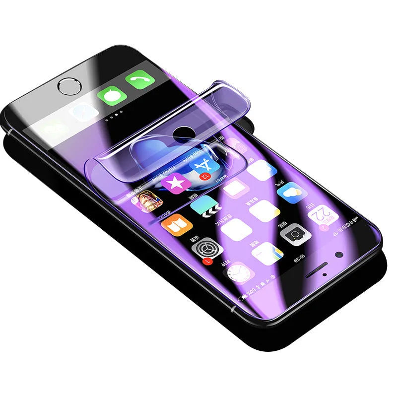 Transparent matte hydrogel screen protector for curved Samsung Galaxy phone