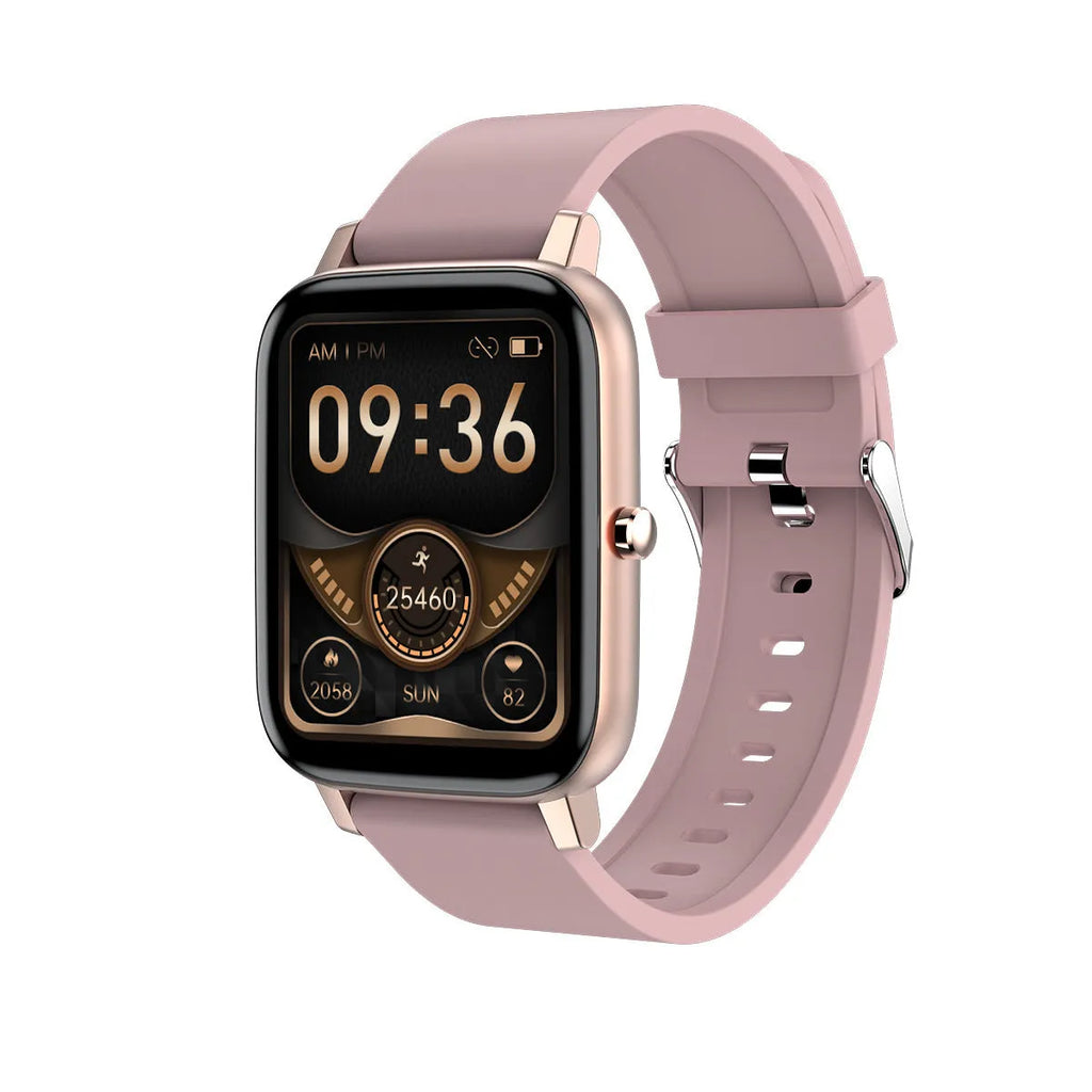 H80 sports smart watch with black silicone strap showing ECG and blood oxygen monitoring on its 1.69-inch screen.