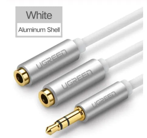 20cm black audio cable with 3.5mm gold-plated connectors and TPE sheathing