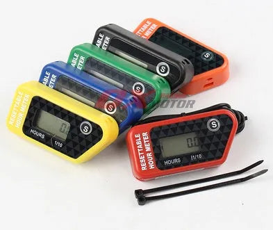 Black YSDS waterproof LCD digital maintenance timer for vehicles and equipment.