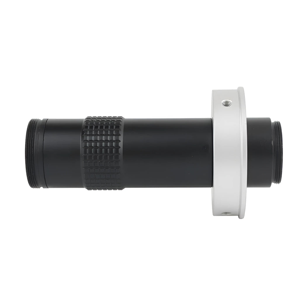 Black cylindrical industrial camera monocular lens for high-magnification inspection