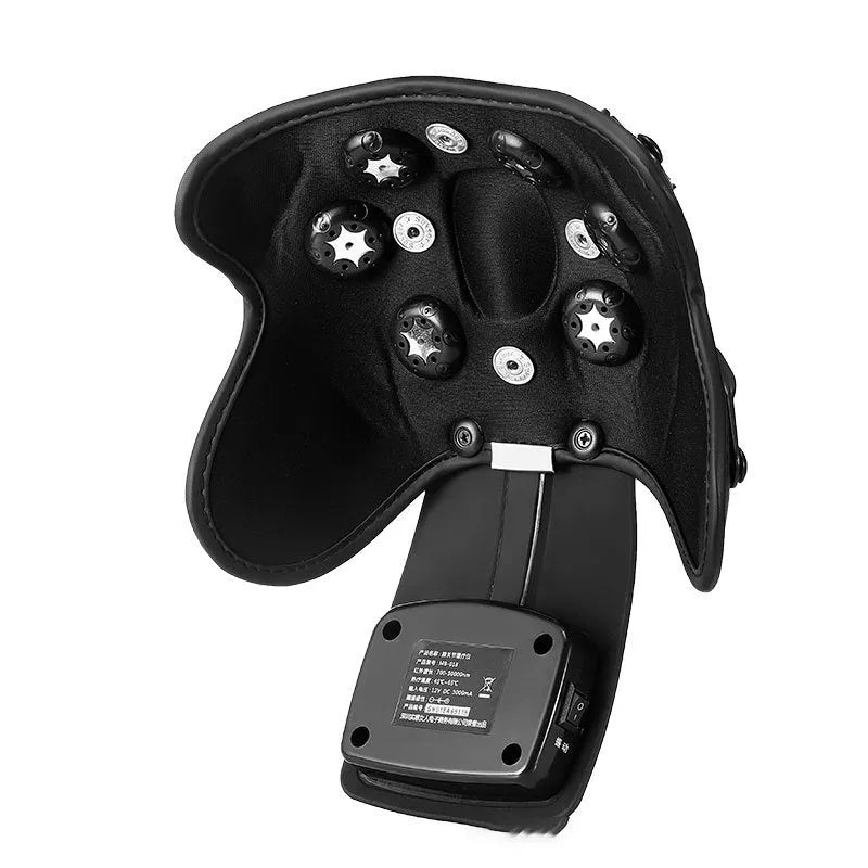 Knee massager unit with infrared heat, knee pad, shoulder pad, and power adaptor