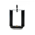 Black U-shaped plastic mobile phone clip holder for attaching to a hose.