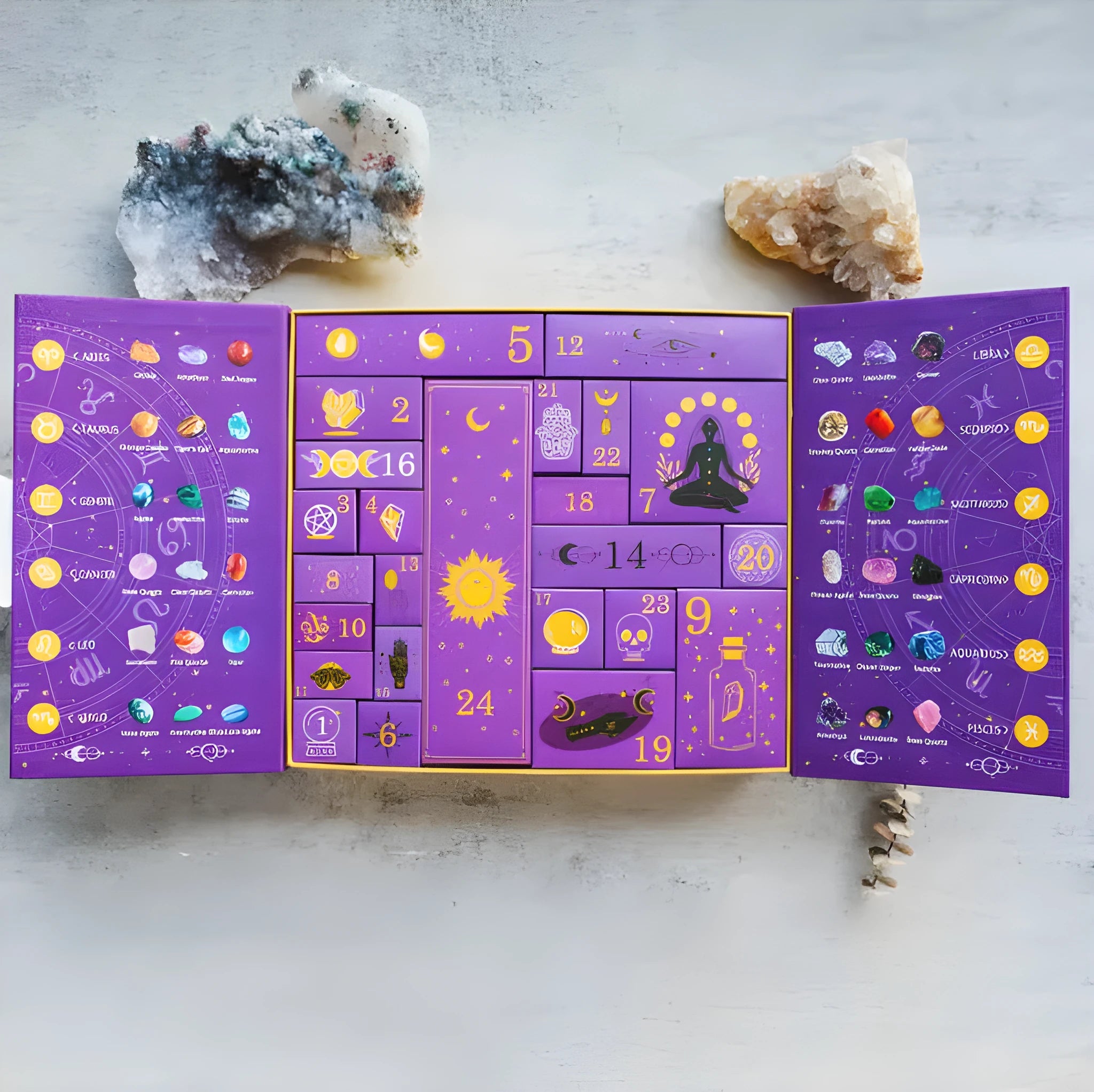 Halloween countdown gift box with crystal decoration, cardboard construction.