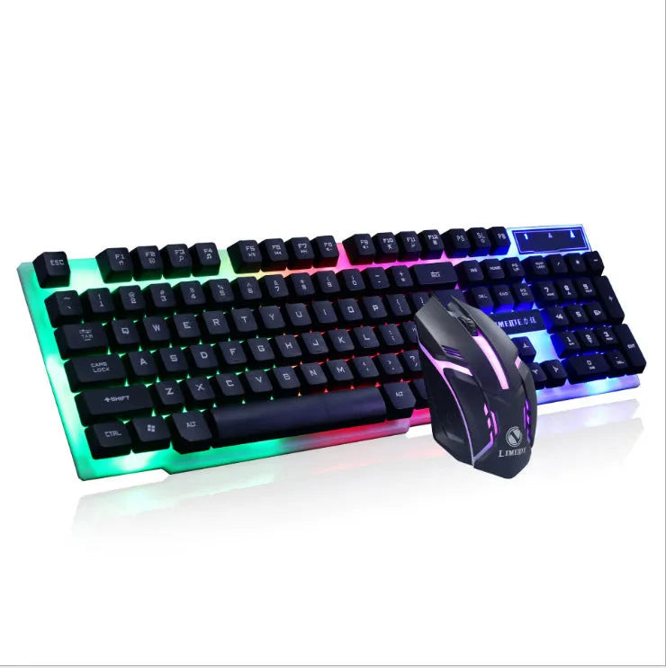 Limei GTX300 gaming keyboard and mouse set with backlit mechanical keyboard showing multiple colour options