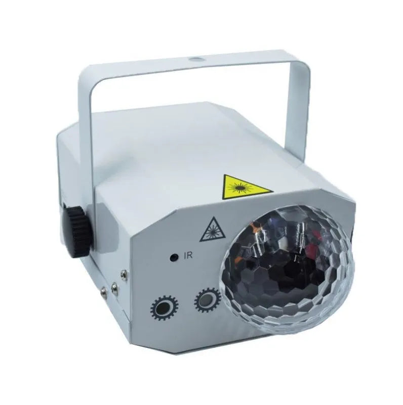 Black LED laser magic fan stage lighting unit with dual laser projection and RGB LED effects