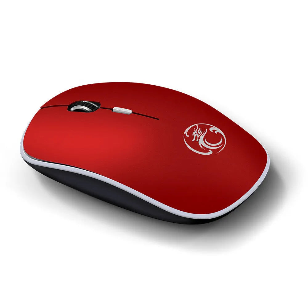Mute wireless business office mouse, ultra-thin, 2.4GHz, 4 buttons, four-way roller, black