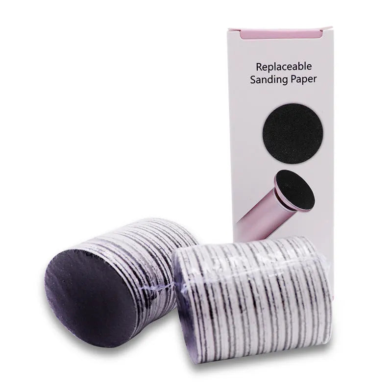 Electric foot callus remover with 60 replacement sandpaper discs, pink and black variants