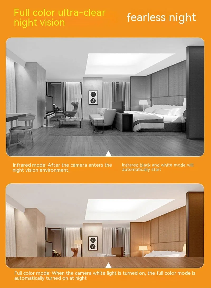 Wireless wifi bulb camera with 1080p resolution and full colour night vision measuring 5cm by 12cm