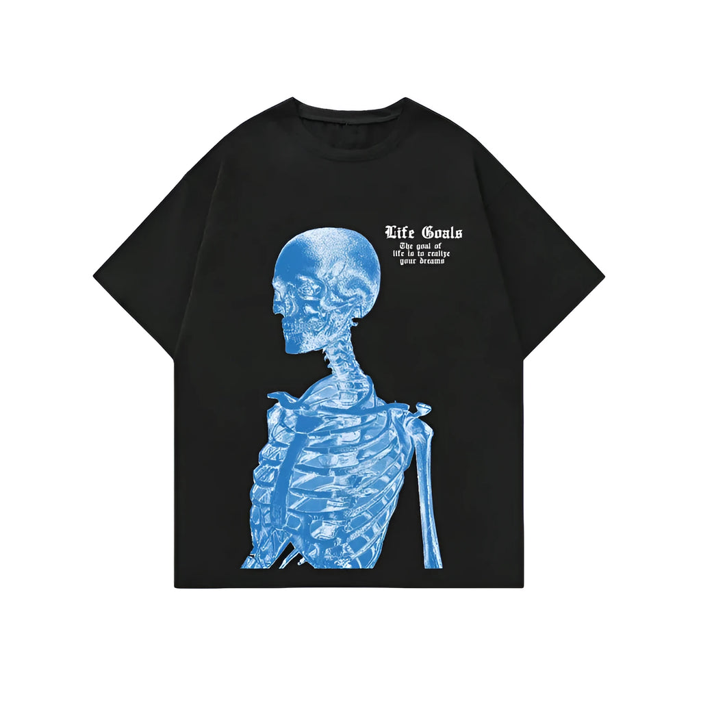 Men's printed street short-sleeved sports T-shirt in polyester with digital pattern design
