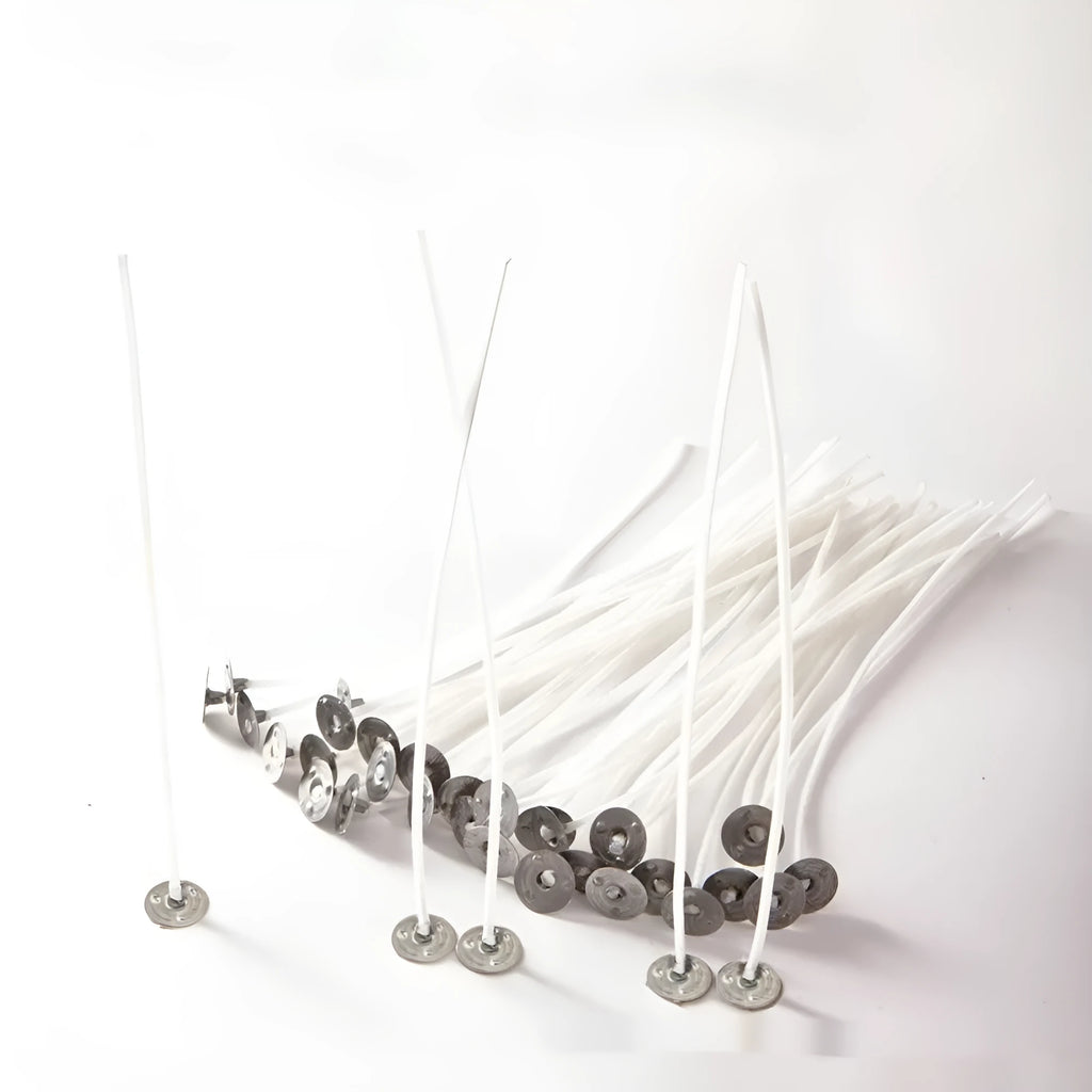 White cotton candle wicks in 2.6cm, 6cm and 8cm lengths for DIY candle making projects