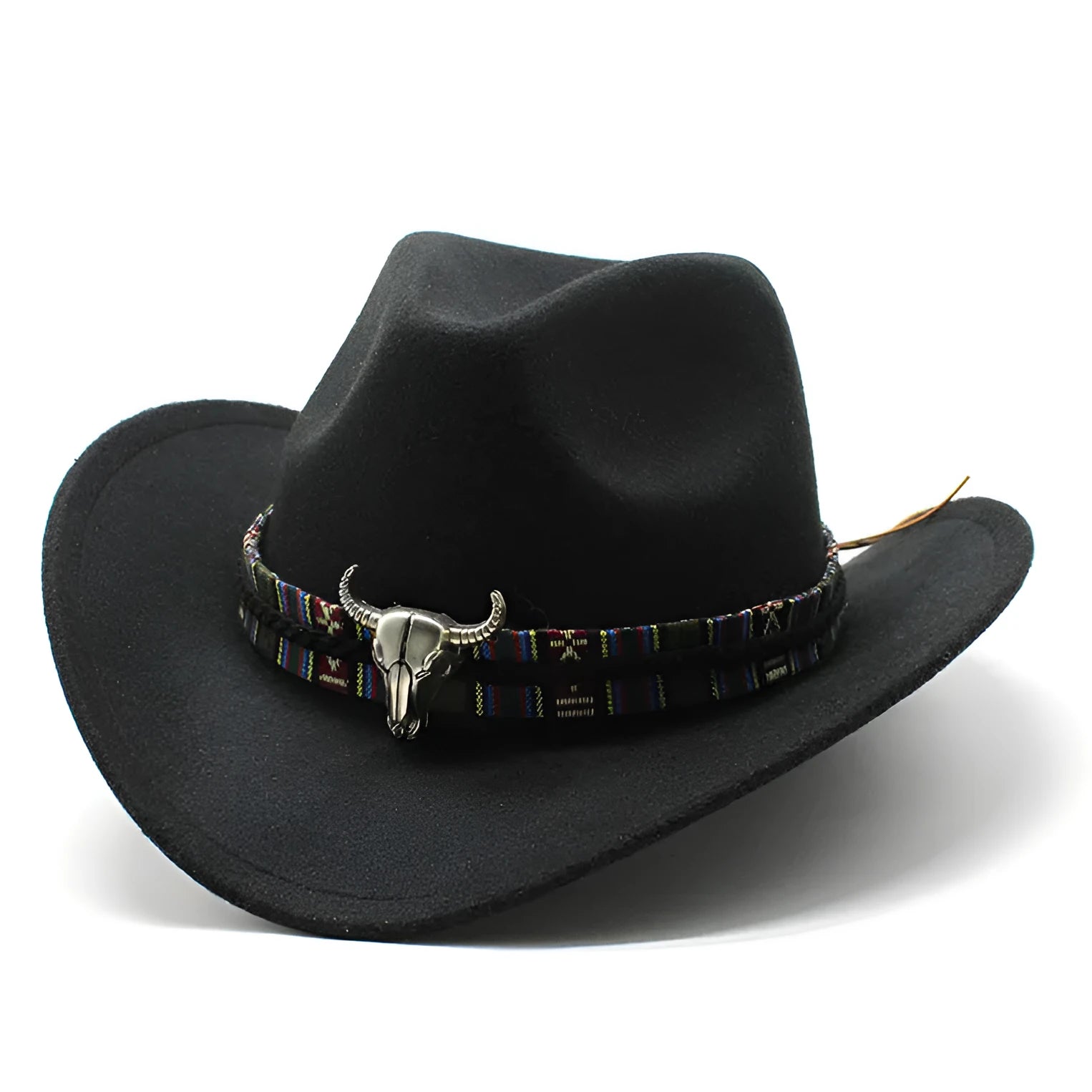 Western cowboy hat with bell crown style in polyester fabric, M size 56-58cm